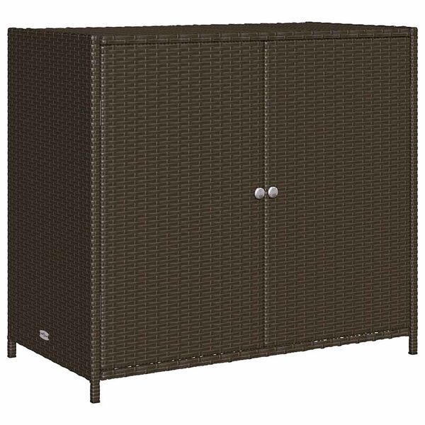 vidaXL Ντουλάπι Αποθήκευσης Κήπου Καφέ 83x45x76 εκ. Συνθετικό Ρατάν