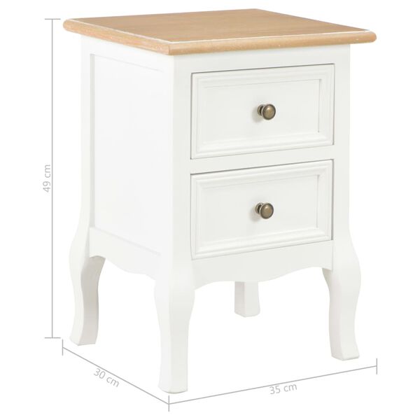 vidaXL Κομοδίνα 2 Τεμ. Λευκά 35 x 30 x 49 εκ. από MDF
