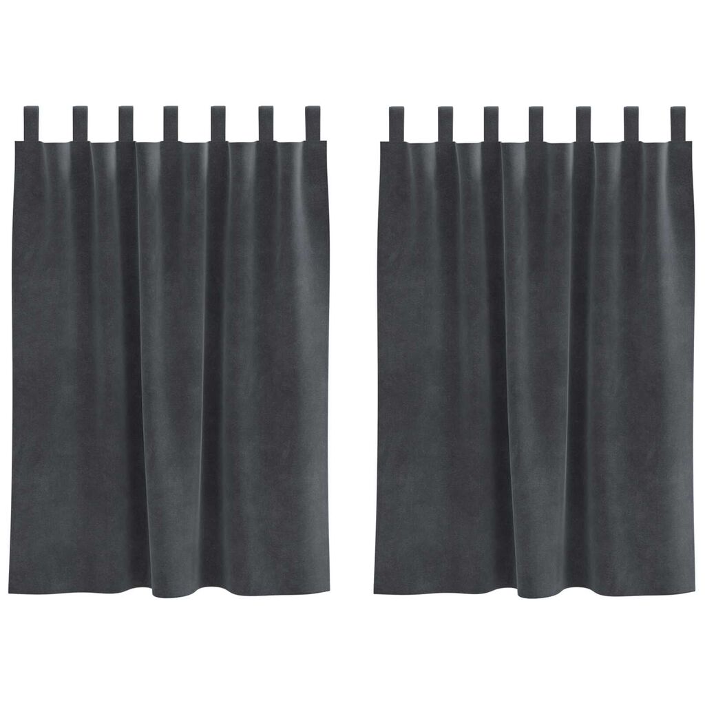 vidaXL Κουρτίνες με κουρτίνες 2 pcs Ανοιχτό γκρι 140 x 140 cm Βελούδο