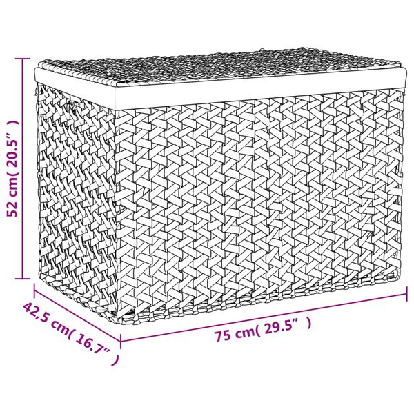 vidaXL Καλάθι Άπλυτων με 3 Τμήματα 75x42,5x52 εκ. από Υάκινθο Νερού