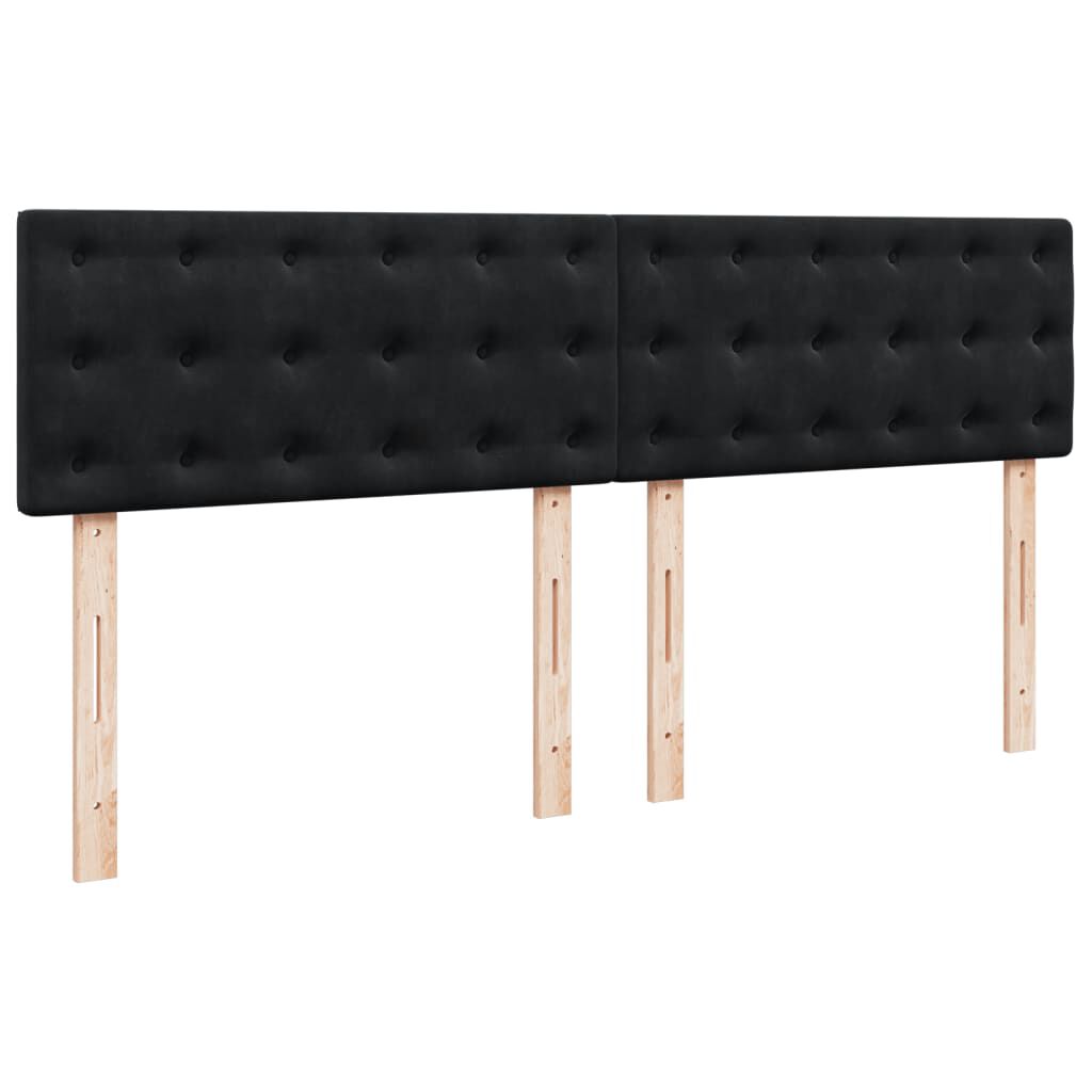 vidaXL Κρεβάτι Boxspring με Στρώμα Μαύρο 200x200 εκ. Βελούδινο