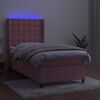 vidaXL &Kappa;&rho;&epsilon;&beta;ά&tau;&iota; Boxspring &mu;&epsilon; &Sigma;&tau;&rho;ώ&mu;&alpha; & LED &Rho;&omicron;&zeta; 80 x 200 &epsilon;&kappa;. &Beta;&epsilon;&lambda;&omicron;ύ&delta;&iota;&nu;&omicron;