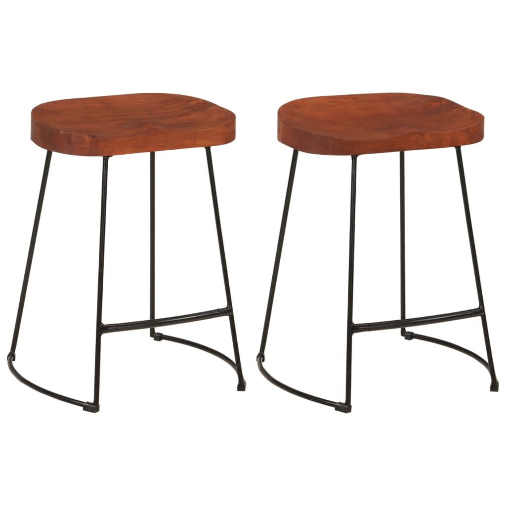 vidaXL Σκαμπό Μπαρ Gavin 2 τεμ. 45 x 38 x 53 εκ. από Μασίφ Ξύλο Μάνγκο