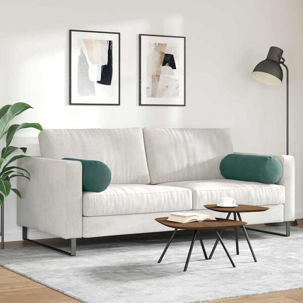 vidaXL Μαξιλάρια Στήριγμα 2 pcs Σκούρο Πράσινο Ø 25 x 70 cm