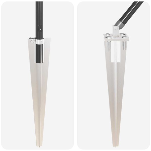 vidaXL Σετ Πόστες Φράκτη 7 pcs Γκρι Ø32mm 60 εκ Μέταλλο