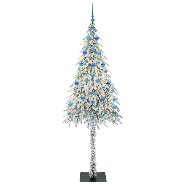 vidaXL Χριστουγεννιάτικο Δέντρο με 300 LED Λευκό 210 cm ΠΕ και Ατσάλι