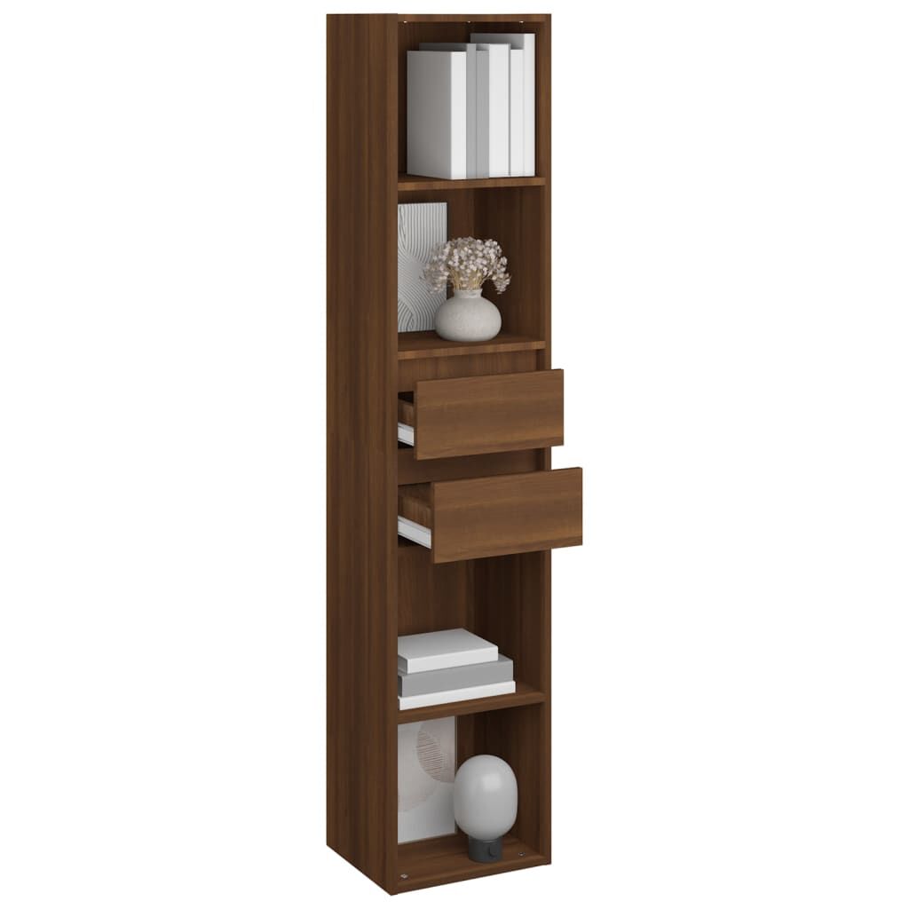 vidaXL Βιβλιοθήκη Καφέ Δρυς 36 x 30 x 171 εκ. από Επεξεργασμένο Ξύλο