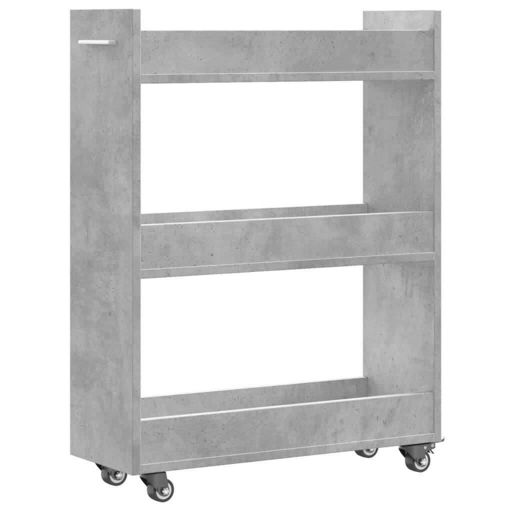 vidaXL Έπιπλο με Ρόδες Γκρι Σκυρ. 60x22x79 εκ. από Επεξεργασμένο Ξύλο