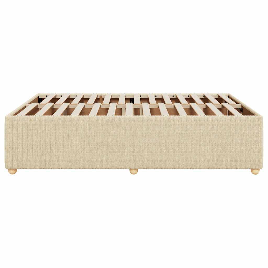 vidaXL Σκελετός Κρεβατιού Χωρίς Στρώμα Κρεμ 140x190 εκ. Υφασμάτινο