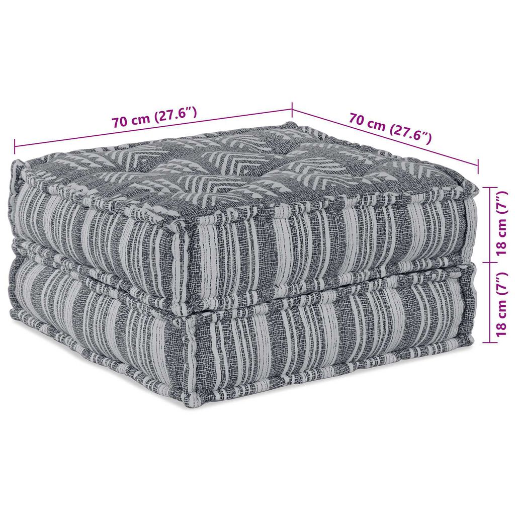 vidaXL Pouffe Modular σε γκρι - 70x70x36 εκ. ύφασμα
