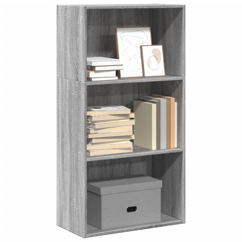 vidaXL Βιβλιοθήκη Γκρι Sonoma 60x30x114 cm Ξύλινη κατασκευή