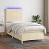 vidaXL &Kappa;&rho;&epsilon;&beta;ά&tau;&iota; Boxspring &mu;&epsilon; &Sigma;&tau;&rho;ώ&mu;&alpha; & LED &Kappa;&rho;&epsilon;&mu; 100x200 &epsilon;&kappa;. &Upsilon;&phi;&alpha;&sigma;&mu;ά&tau;&iota;&nu;&omicron;