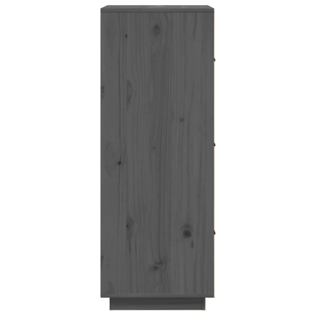 vidaXL Ντουλάπι Ψηλό Γκρι 34 x 40 x 108,5 εκ. από Μασίφ Ξύλο Πεύκου