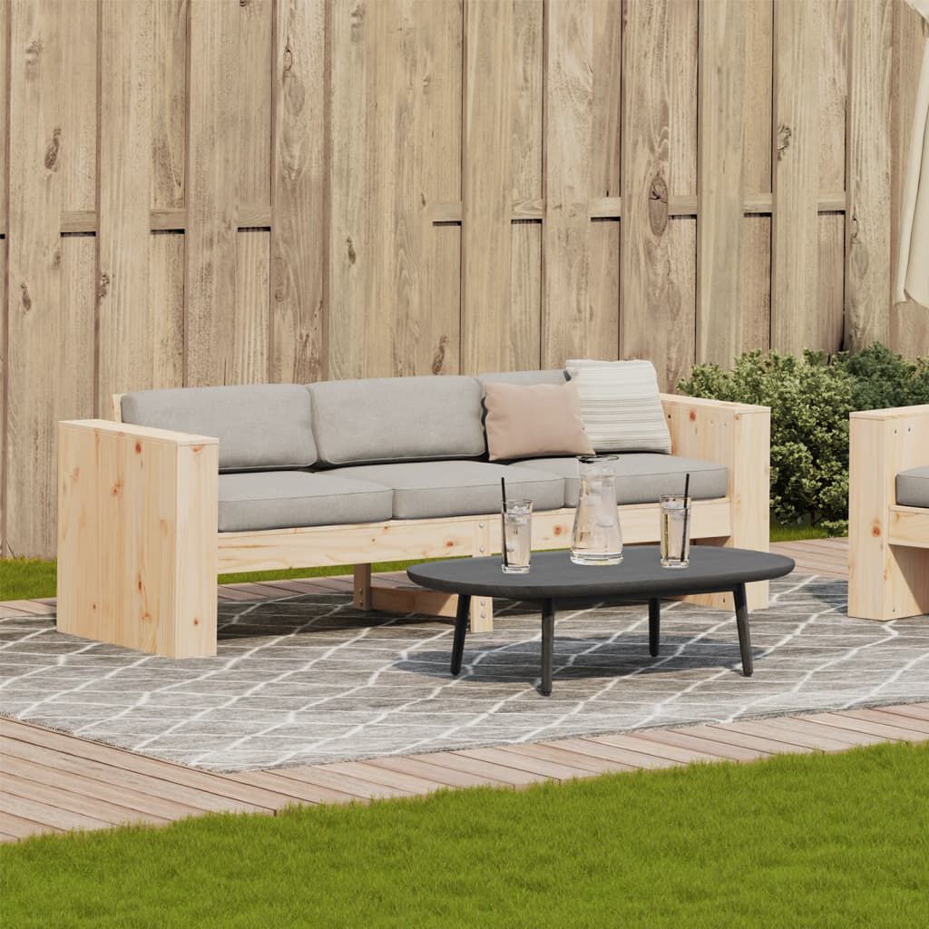 vidaXL Καναπές Κήπου Τριθέσιος 189x60x62 εκ. από Μασίφ Ξύλο Πεύκου