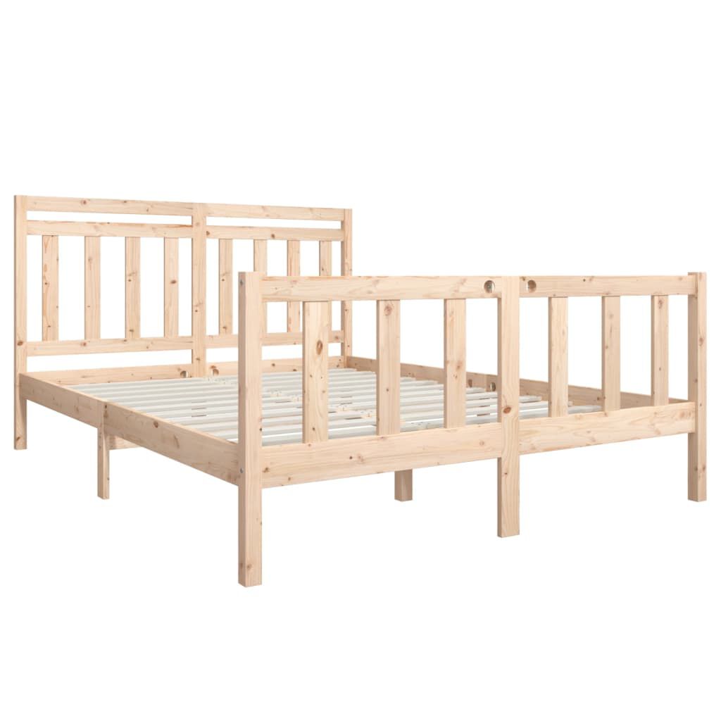 vidaXL Πλαίσιο Κρεβατιού 150 x 200 εκ. Μασίφ Ξύλο King Size