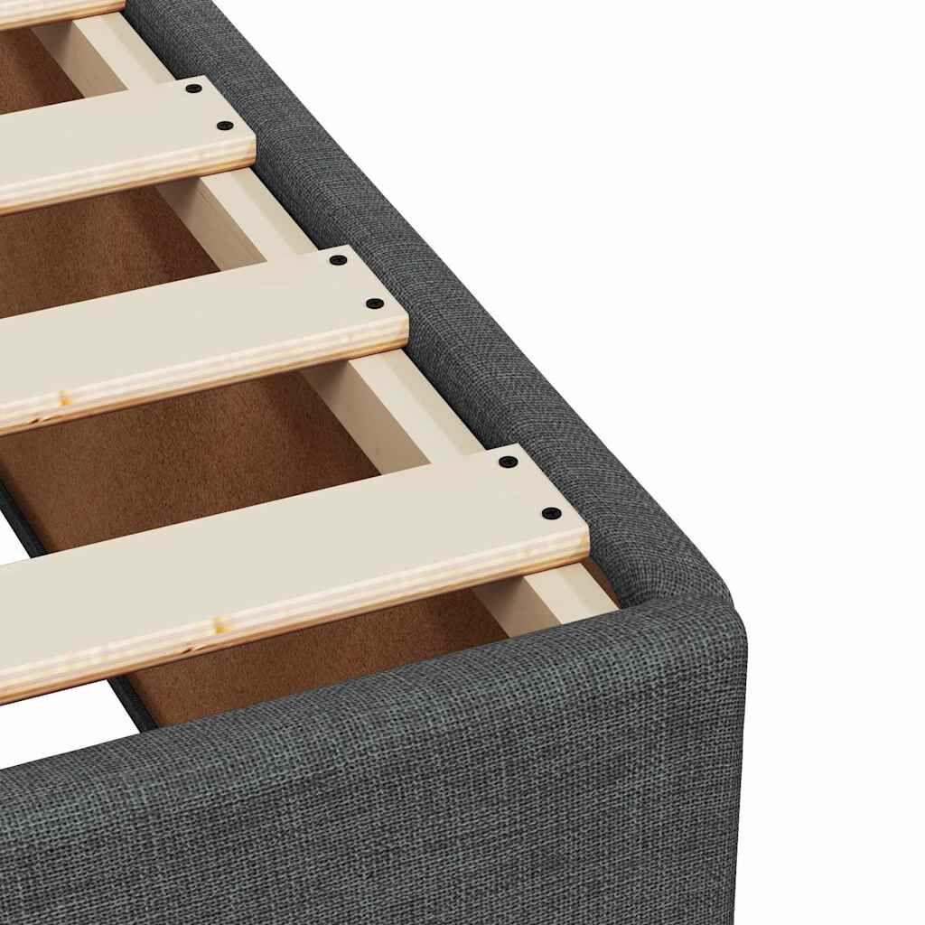 vidaXL Κρεβάτι Boxspring με Στρώμα Σκούρο Γκρι 140x190 εκ. Υφασμάτινο