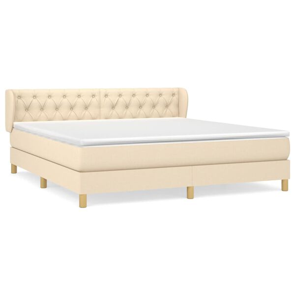 vidaXL &Kappa;&rho;&epsilon;&beta;ά&tau;&iota; Boxspring &mu;&epsilon; &Sigma;&tau;&rho;ώ&mu;&alpha; &Kappa;&rho;&epsilon;&mu; 160x200 &epsilon;&kappa;. &Upsilon;&phi;&alpha;&sigma;&mu;ά&tau;&iota;&nu;&omicron;