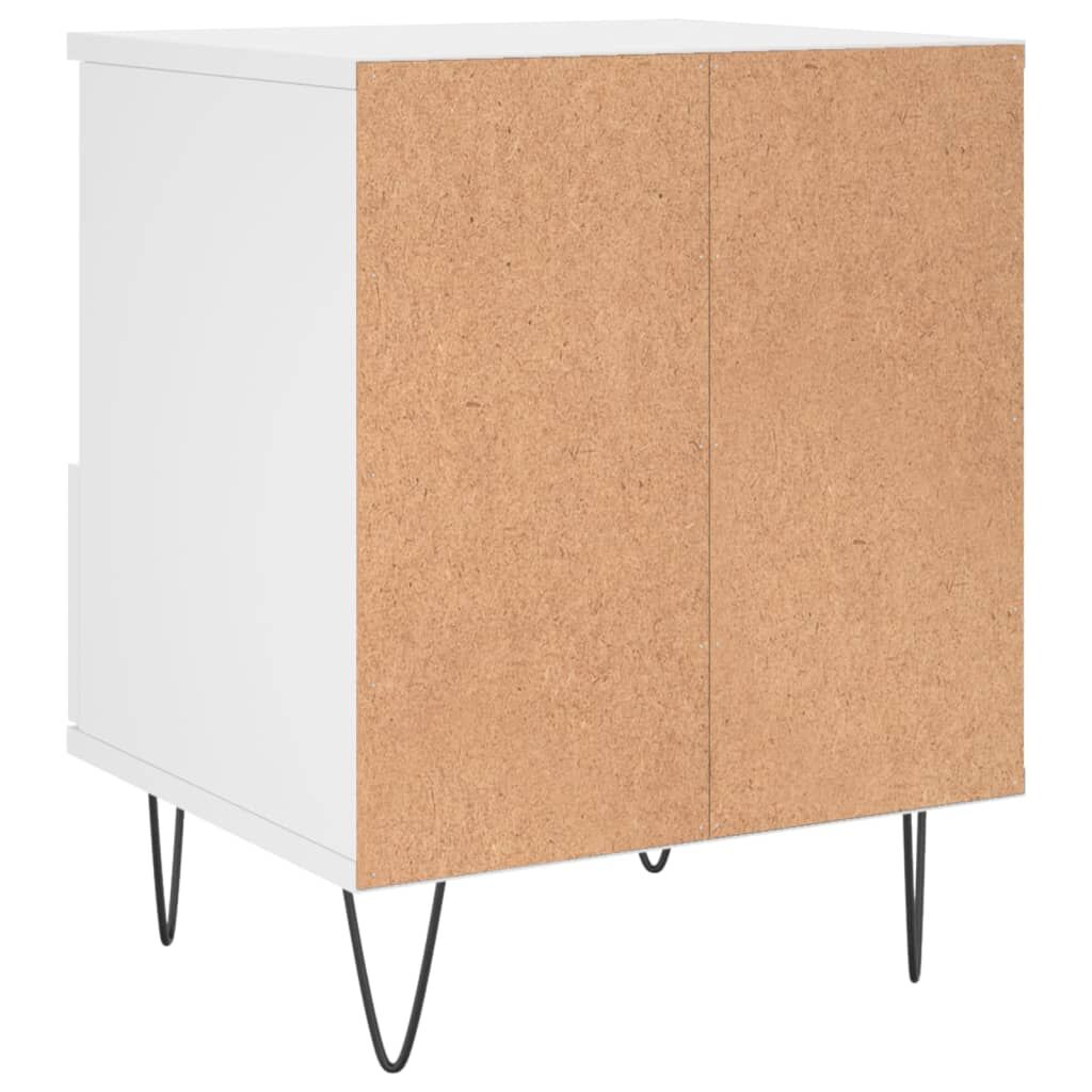 vidaXL Κομοδίνα Λευκά 2 τεμ. 40 x 35 x 50 εκ. από Επεξεργασμένο Ξύλο