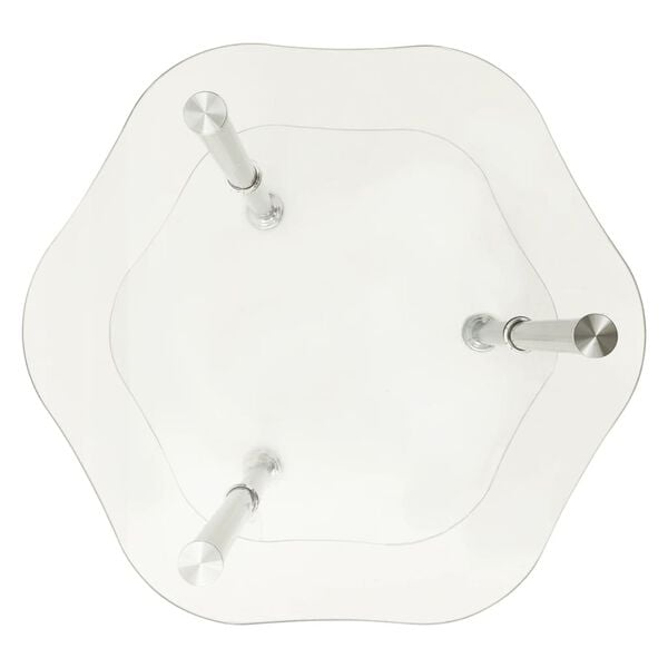 vidaXL Τραπεζάκι Σαλονιού 2 Επιπέδων Διαφανές 38x38x50 εκ. Ψημ. Γυαλί