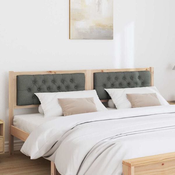 vidaXL Κεφαλάρι Άλλο Καφέ και σκούρο γκρι 180 cm Μασίφ ξύλο πεύκου