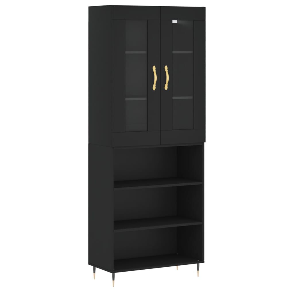 vidaXL Ντουλάπι Μαύρο 69,5x34x180 εκ. από Επεξεργασμένο Ξύλο