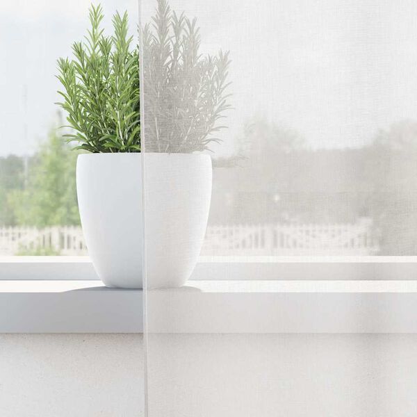 vidaXL Κουρτίνες Voile με τσέπες ράβδου 2 τεμάχια Λευκό