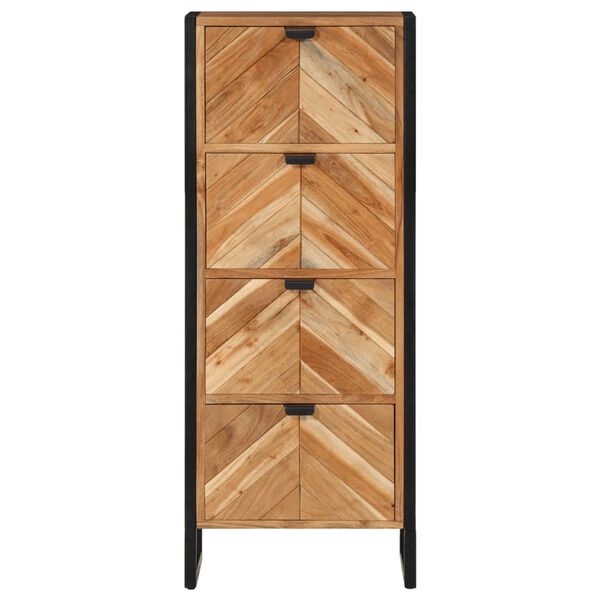 vidaXL Ντουλάπι Μπάνιου 40x30x100 εκ. από Μασίφ Ξύλο Ακακίας / Σίδερο