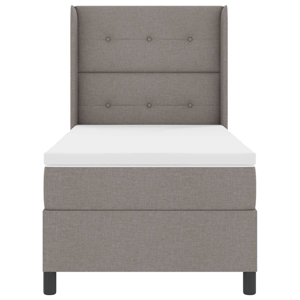 Κρεβάτι Box Spring vidaXL με στρώμα και LED Ταπέ <br>90x190 εκ. Υφάσμα