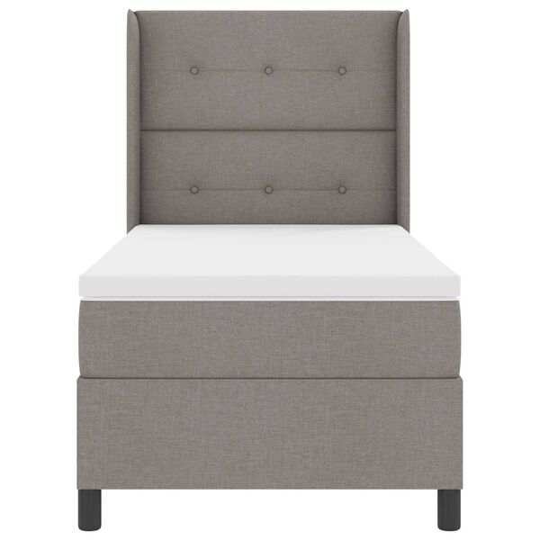 Κρεβάτι Box Spring vidaXL με στρώμα και LED Ταπέ <br>90x190 εκ. Υφάσμα