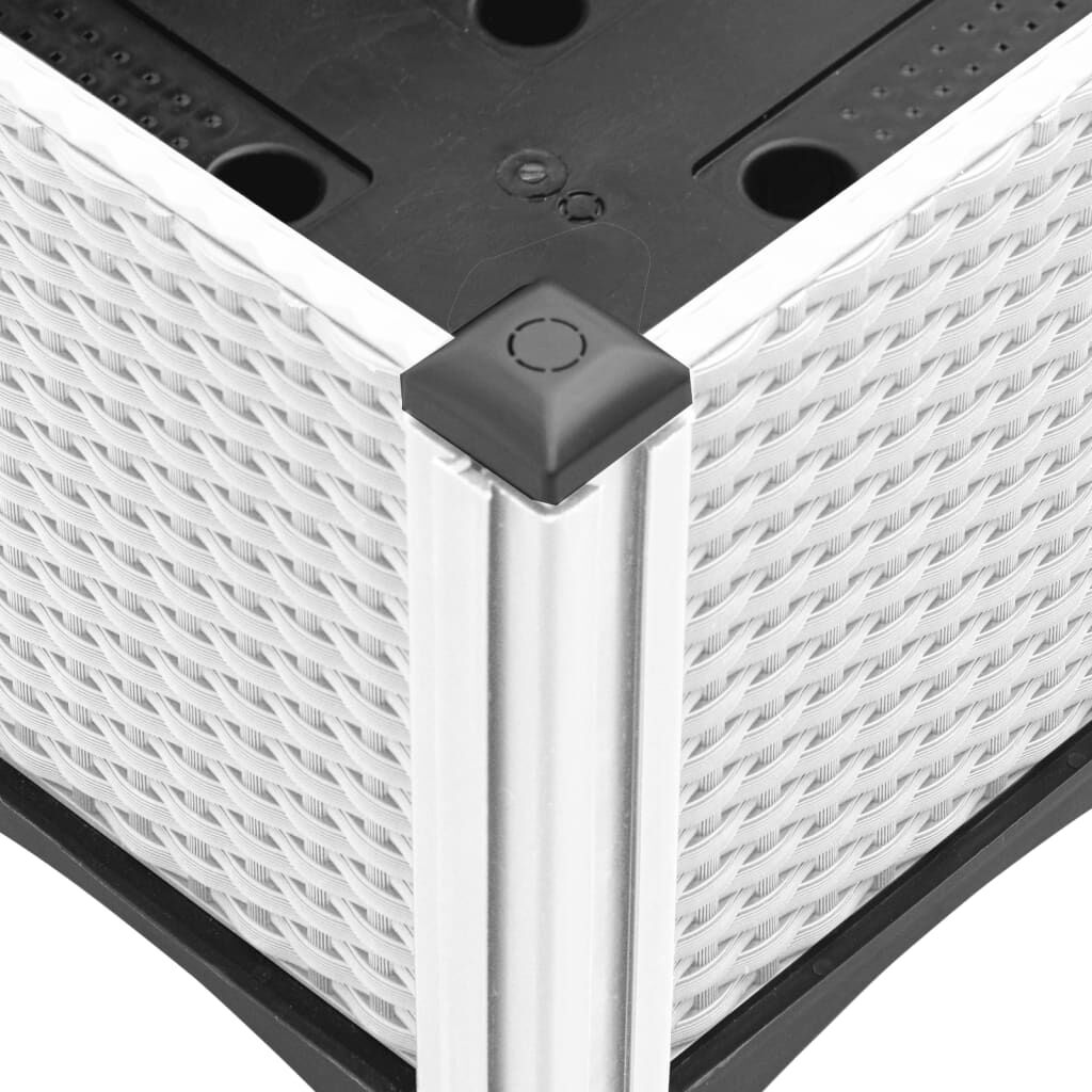 vidaXL Ζαρντινιέρα Κήπου με Πόδια Λευκή 40x40x42 εκ. Πολυπροπυλένιο