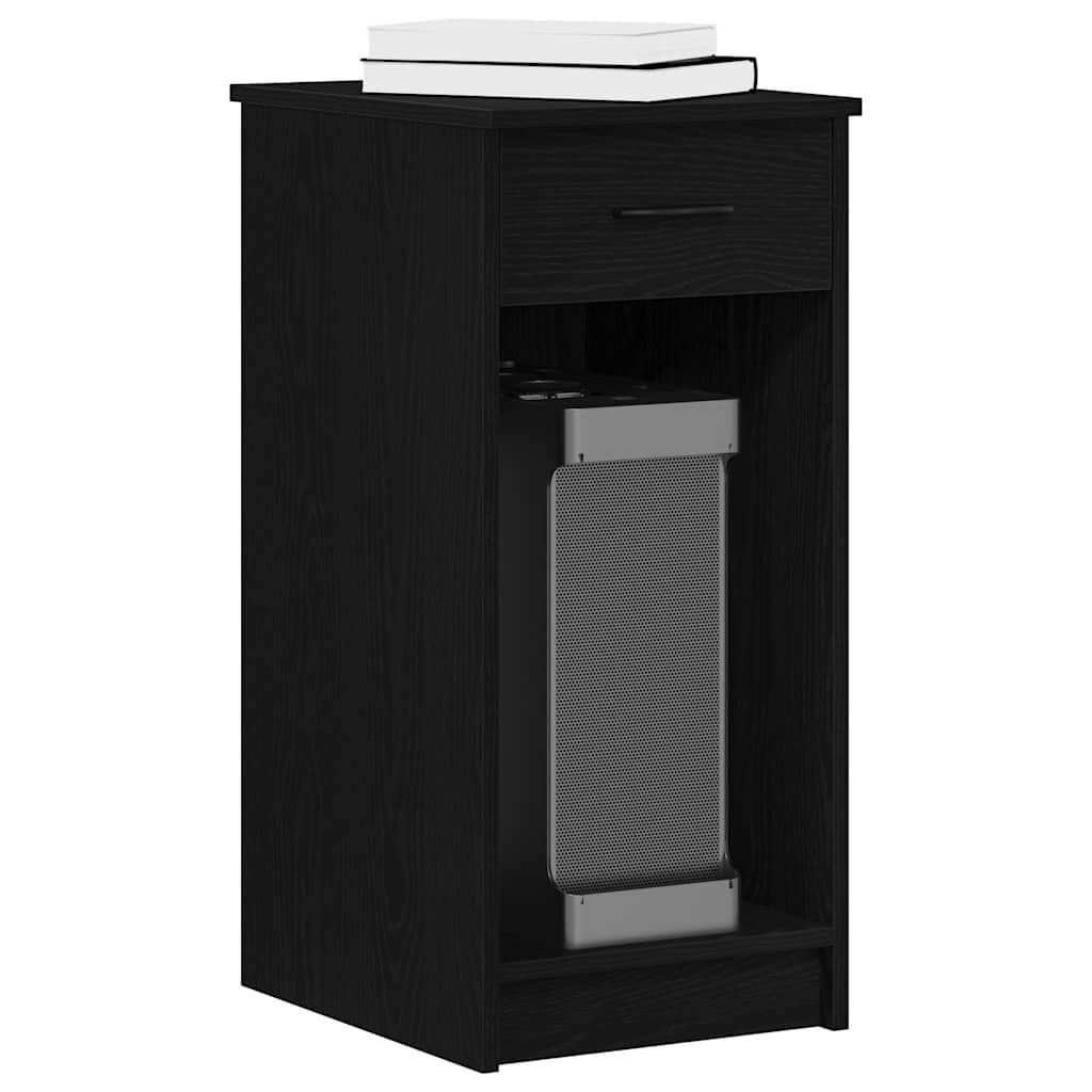 vidaXL Πύργος υπολογιστή με συρτάρι Μαύρο 35x45x77 cm