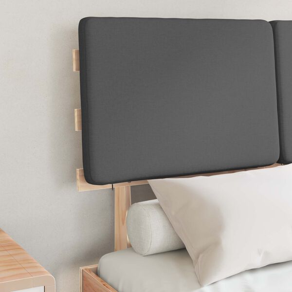 vidaXL Σκελετός Κρεβατιού με Επενδεδυμένο Κεφαλάρι Σκούρο Γκρι