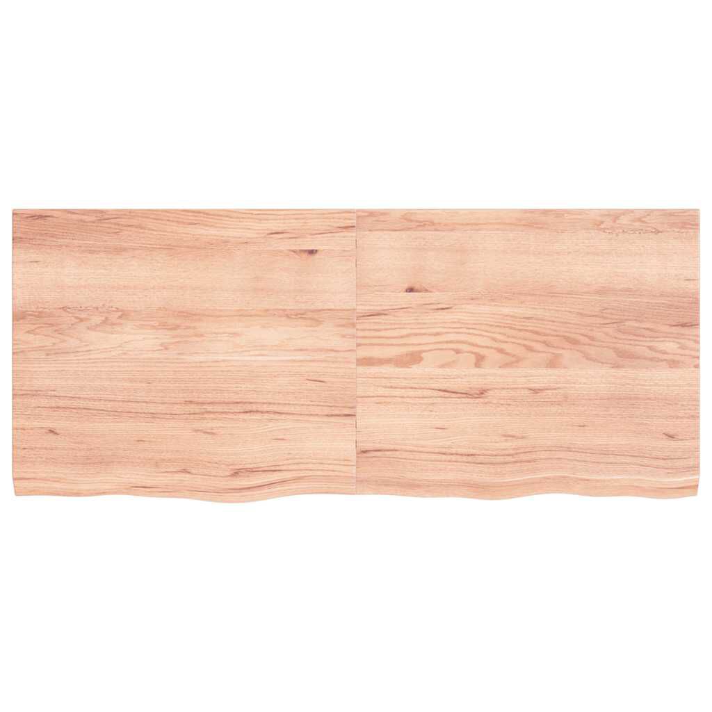 vidaXL Ράφι Τοίχου Ανοιχτό Καφέ 140x60x(2-4)εκ. Επεξ. Μασίφ Ξύλο Δρυός