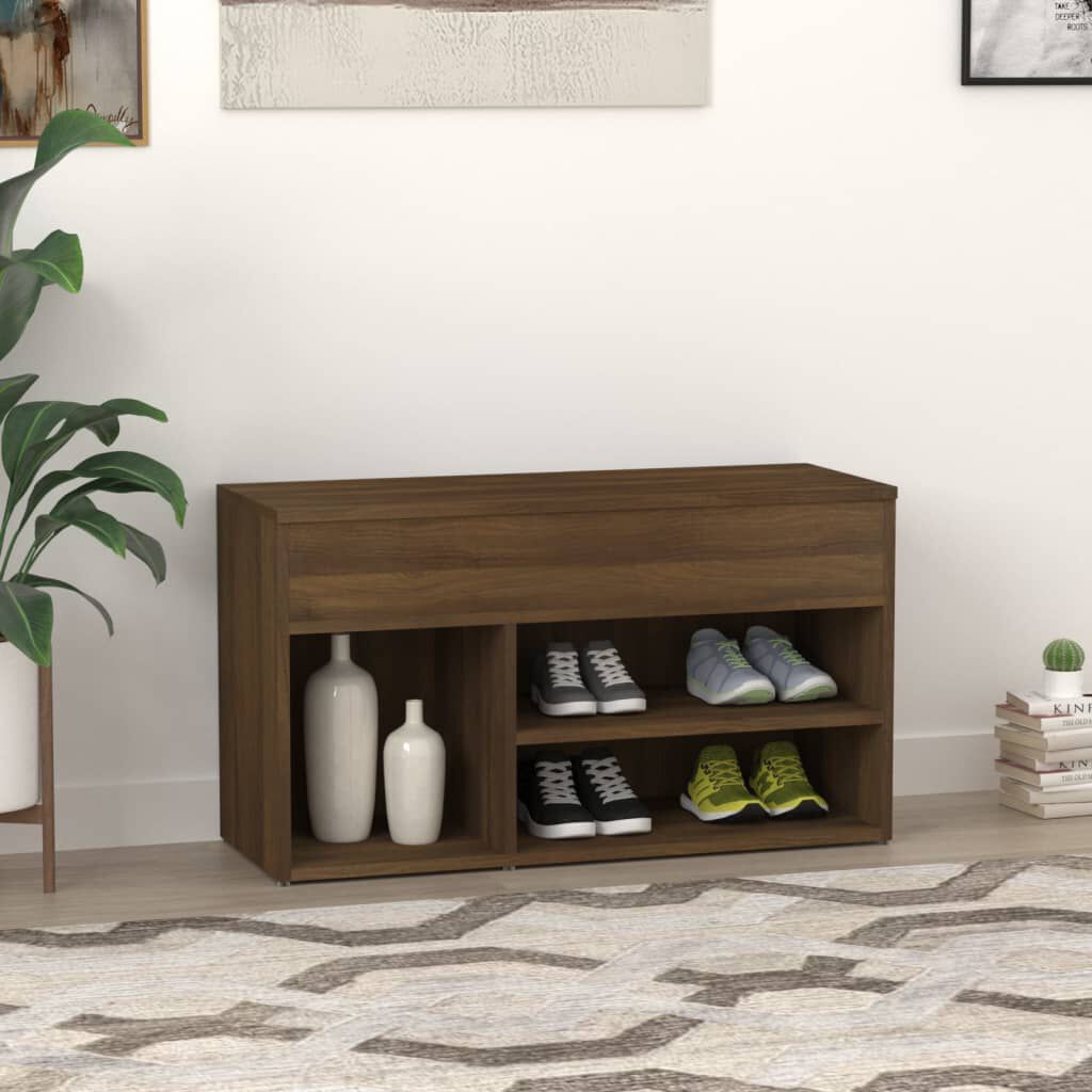 vidaXL Παπουτσοθήκη Καφέ Δρυς 80 x 30 x 45 εκ. από Επεξεργασμένο Ξύλο