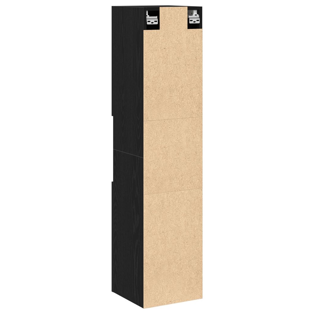 vidaXL Ντουλάπι Τοίχου Μπάνιου Μαύρο Δρυς 30x30x130 εκ από Ξύλο