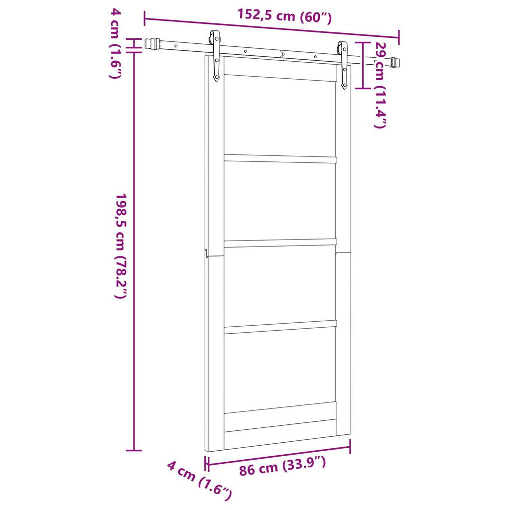 vidaXL Συρόμενη Πόρτα με Σετ Υλικών 'ORKDAL' Λευκή 86x198.5 εκ.