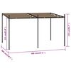 vidaXL Κιόσκι με Πτυσσόμενη Οροφή Taupe 400 x 300 x 233 εκ.
