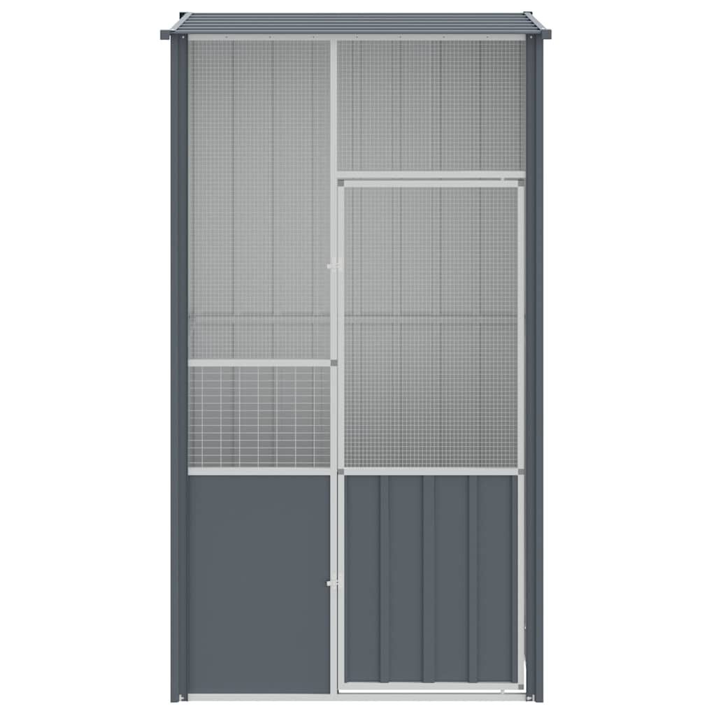 vidaXL Κλουβί Πουλιών Ανθρακί 115x78x200 εκ. από Γαλβανισμένο Χάλυβα