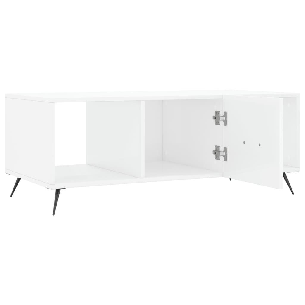 vidaXL Τραπεζάκι Σαλονιού Γυαλ. Λευκό 102x50x40 εκ. Επεξεργ. Ξύλο