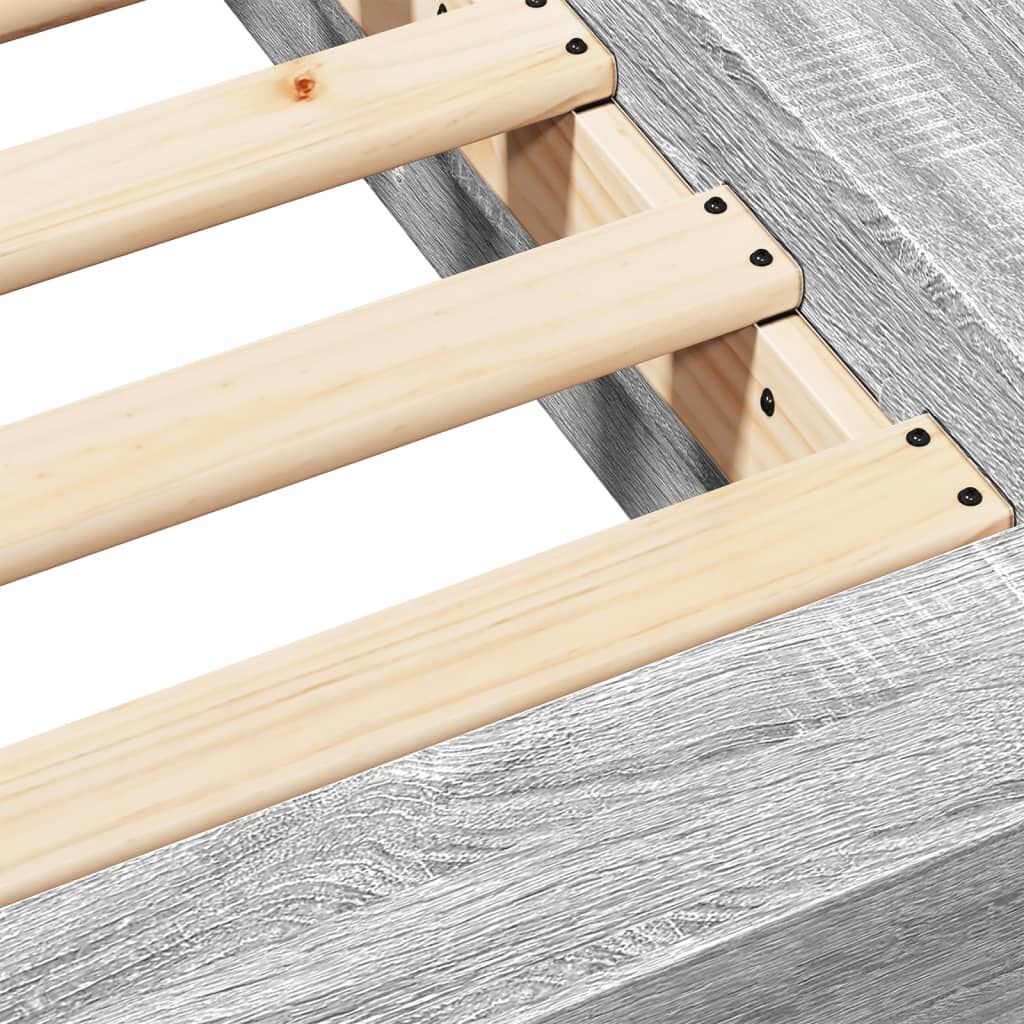 vidaXL Πλαίσιο Κρεβατιού Γκρι Sonoma 140x200 εκ. Επεξεργασμένο Ξύλο