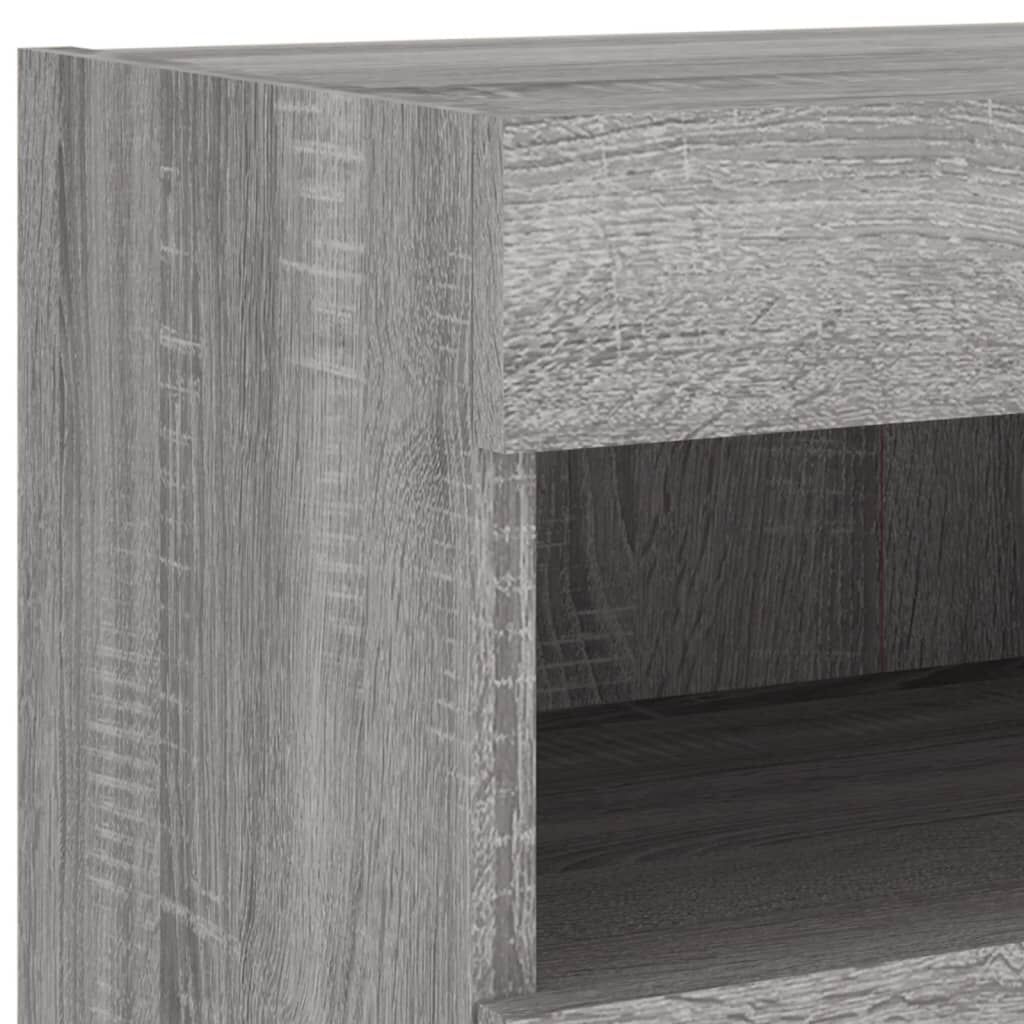 vidaXL Έπιπλο Τοίχου Τηλεόρασης με LED Γκρι Sonoma 80x30x40 εκ.