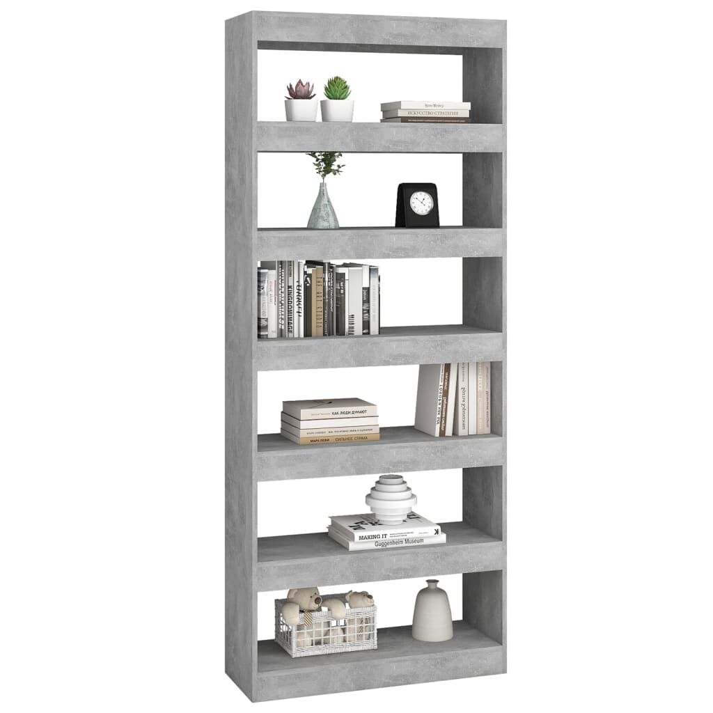 vidaXL Βιβλιοθήκη/Διαχωρισ. Χώρου Γκρι Σκυρ. 80x30x198 εκ. Επεξ. Ξύλο