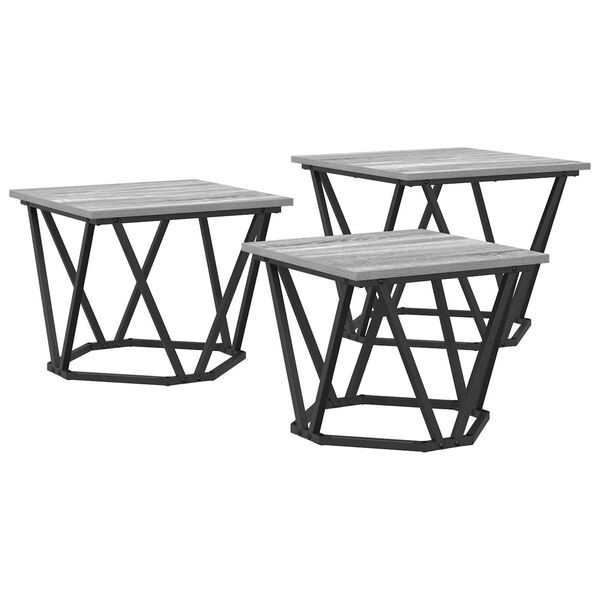 vidaXL Τραπεζάκι σαλονιού 3 pcs Γκρι sonoma 50 x 50 x 40 cm