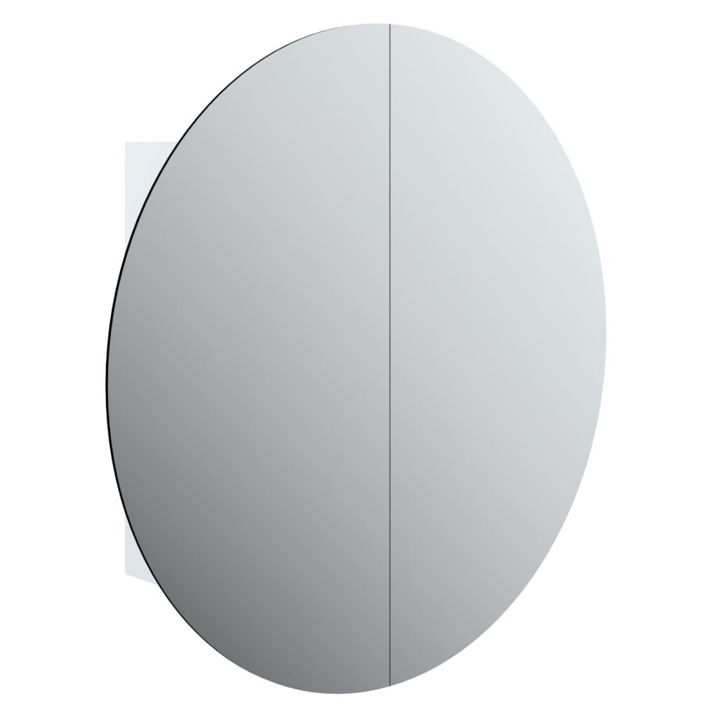 vidaXL Ντουλάπι Μπάνιου με Στρογγυλό Καθρέφτη&LED Λευκό 54x54x17,5 εκ.