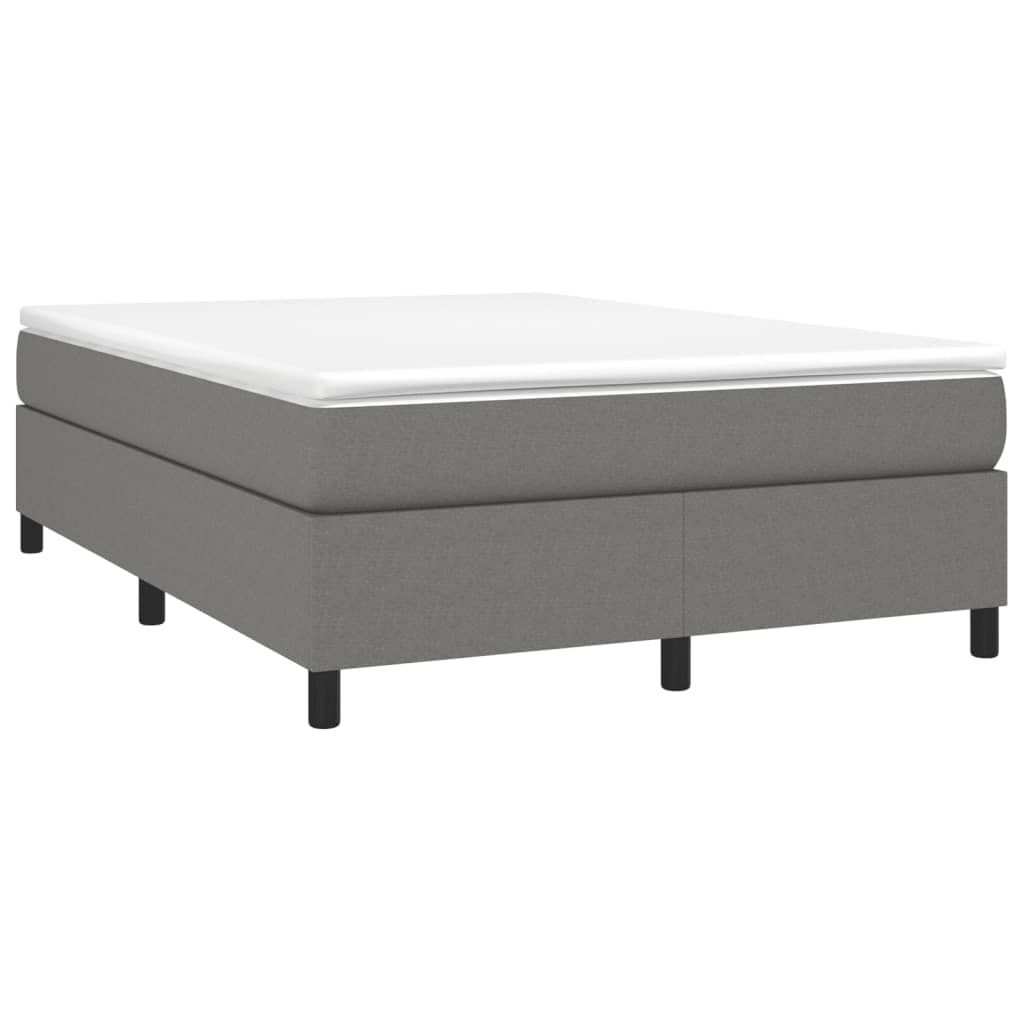 vidaXL Κρεβάτι Boxspring με Στρώμα Σκούρο Γκρι 140x200 εκ Υφασμάτινο