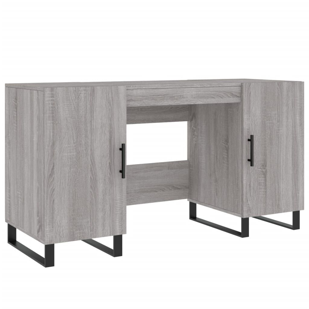 vidaXL Γραφείο Γκρι Sonoma 140 x 50 x 75 εκ. από Επεξεργασμένο Ξύλο