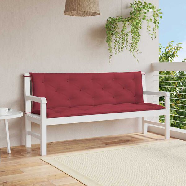vidaXL Μαξιλάρι Πάγκου Κήπου Μπορντό 150x(50+50)x7 εκ. Ύφασμα Oxford