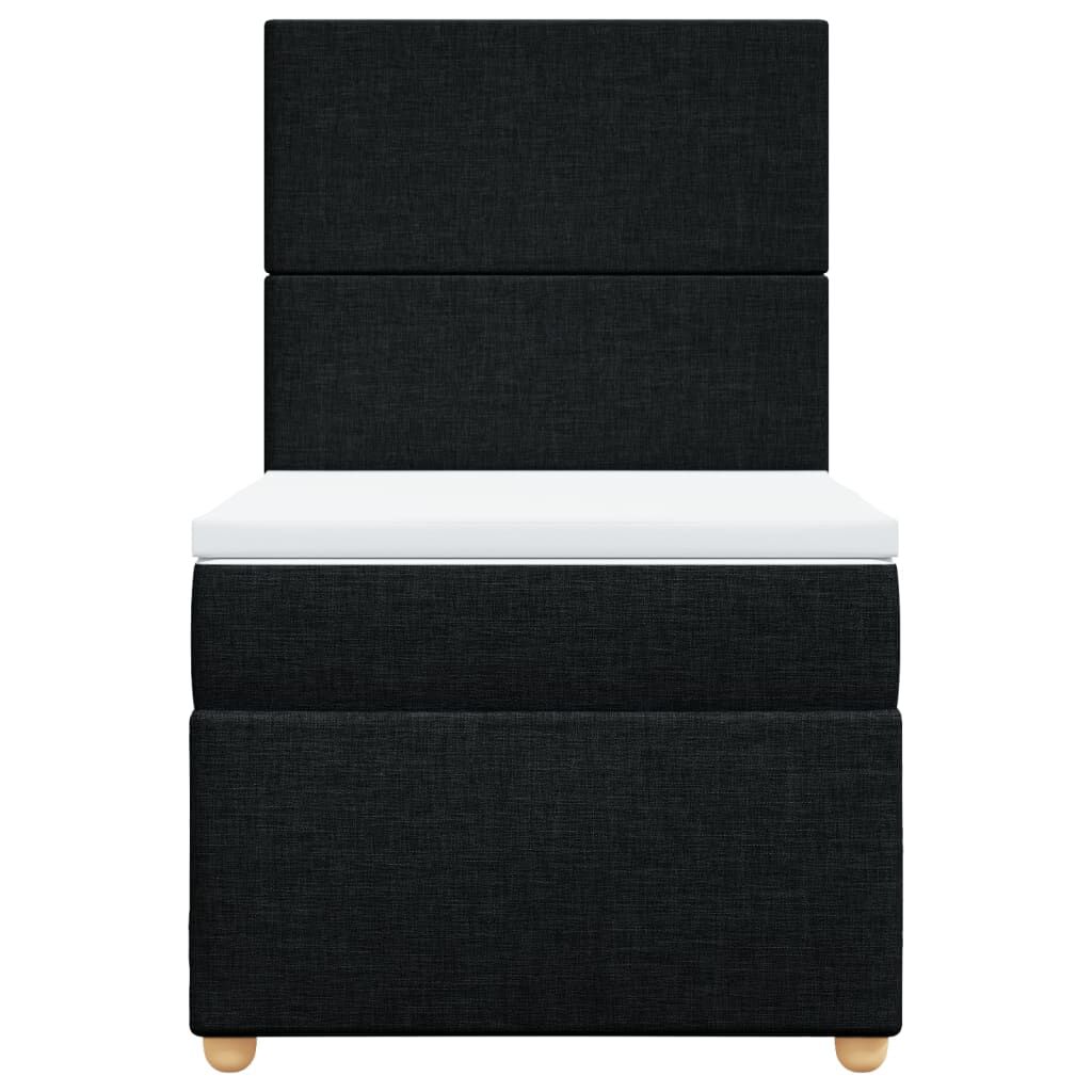 vidaXL Κρεβάτι Boxspring με Στρώμα Μαύρο 80 x 200 εκ. Υφασμάτινο
