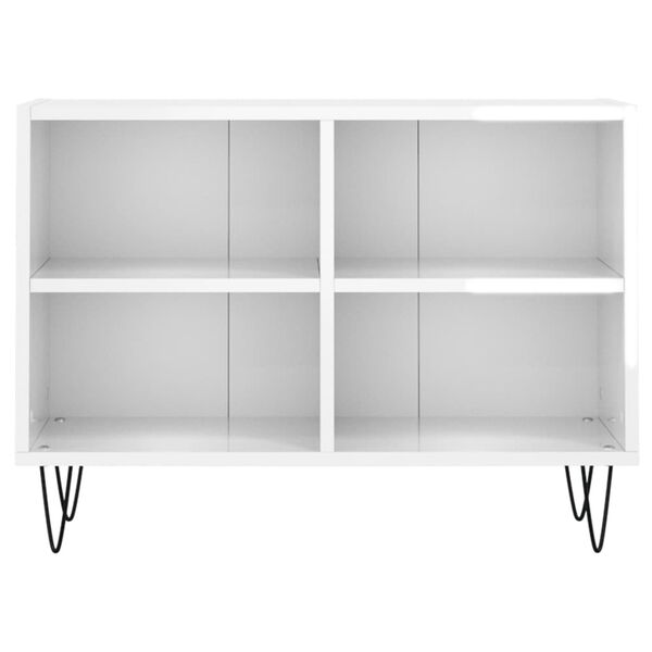 vidaXL Έπιπλο Τηλεόρασης Γυαλ. Λευκό 69,5x30x50 εκ. Επεξεργασμένο Ξύλο