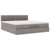 vidaXL Οθωμανικό κρεβάτι με στρώμα Taupe 180x200cm ύφασμα
